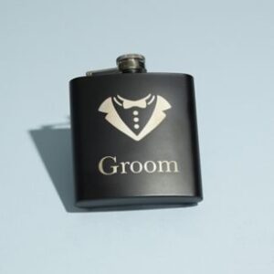 Black Tuxedo Groom’s Flask | David’s Bridal