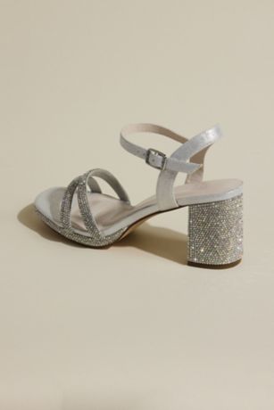 Crystal-Embellished Block Heel Platforms | David’s Bridal