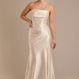 Strapless Satin Mermaid Wedding ceremony Costume with Sculpting Design | David’s Bridal